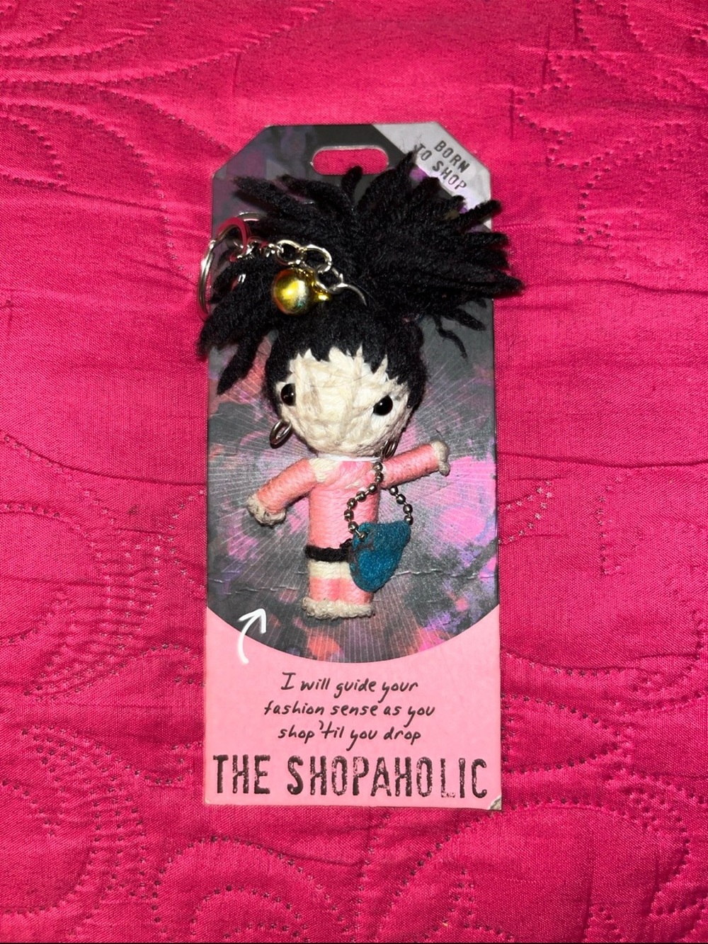Watchover Voodoo Pink & Black Knit Doll Keychain